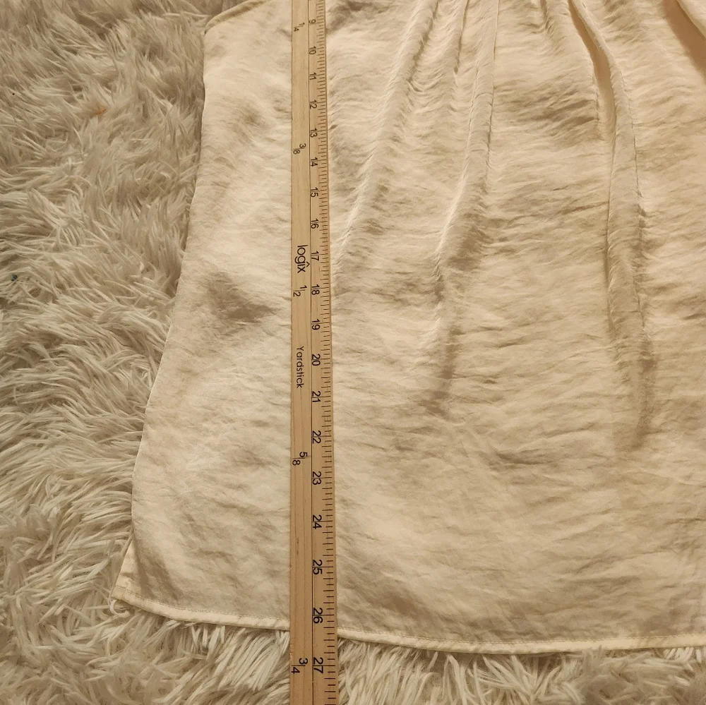 Chico's Ivory Sheer Flutter Sleeve Blouse Size 3  XL With Lining - Picture 7 of 8